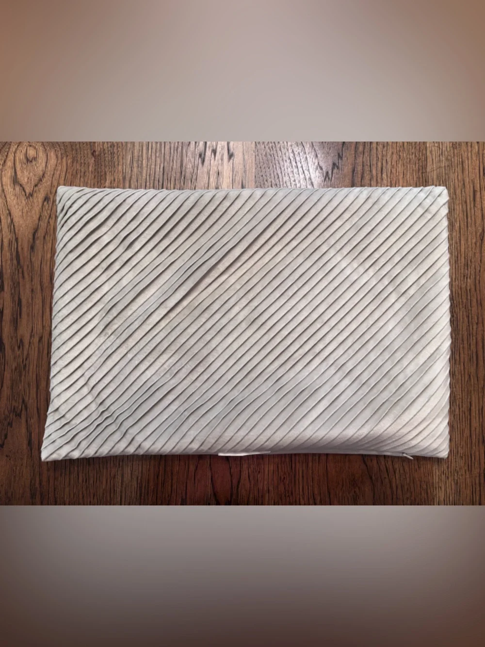 Champagne Velvet Pleated Lumbar Pillow Cover 14x20 Neutral Modern Glam